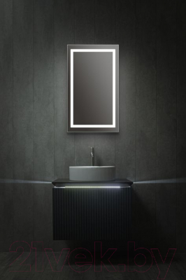Шкаф с зеркалом для ванной Silver Mirrors Hamburg White 42.8x72.8 / LED-00002668