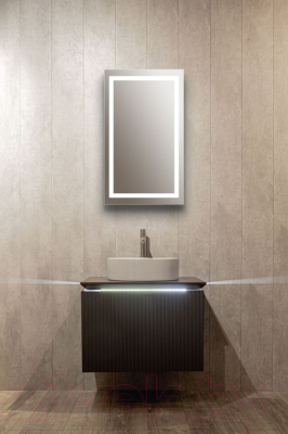 Шкаф с зеркалом для ванной Silver Mirrors Hamburg White 42.8x72.8 / LED-00002668