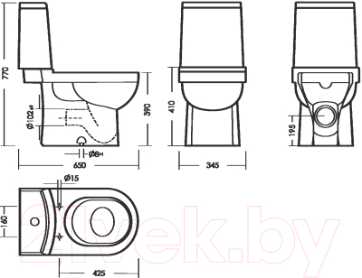 Унитаз напольный Sanita Luxe Next Slim WC.CC/Next/2-SlimDM/WHT.G/S1