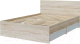 Полуторная кровать MLK Лори 1400 с ящиками (дуб сонома светлый) - 