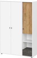 Шкаф SV-мебель МС Анри К / 00-00108917 (белый текстурный/дуб золотой/железный камень) - 