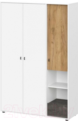 Шкаф SV-мебель МС Анри К / 00-00108917 (белый текстурный/дуб золотой/железный камень)