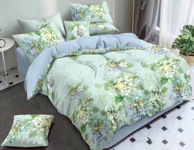Комплект постельного белья Luxsonia Цветущий сад / Пт6165/220 (70x70)