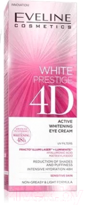 Крем для век Eveline Cosmetics White Prestige 4D Активный Выравнивающий тон (20мл)