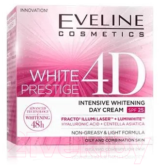 Крем для лица Eveline Cosmetics White Prestige 4D Дневной Выравнивающий тон SPF25 (50мл)
