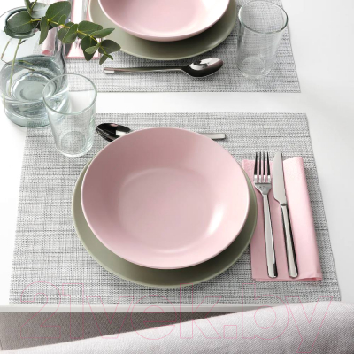 Набор тарелок Swed house Djup Talltik MR3-18 (светло-розовый)