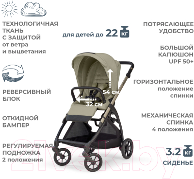 Детская универсальная коляска Inglesina Electa 2 в 1 / KA59Q0NLB (Nolita Beige)