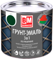 Грунт-эмаль BauMaster По ржавчине 3в1 RAL 6005 (1.6кг, зеленый мох) - 