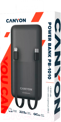 Портативное зарядное устройство Canyon PB-1010 10000mAh / CNE-CPB1010B