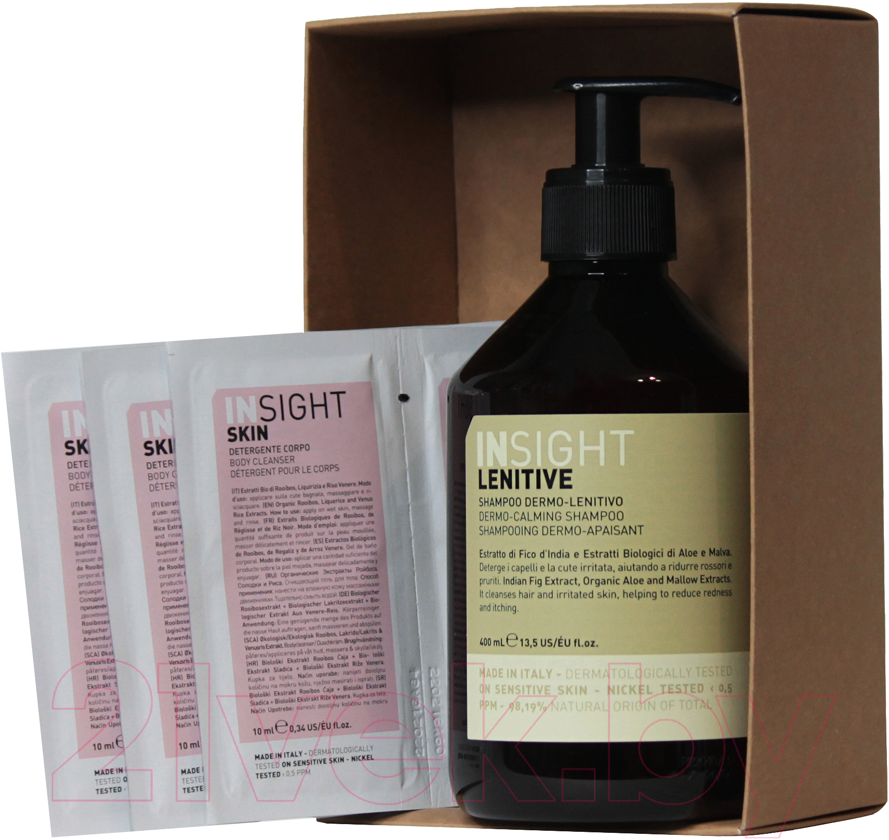 Sample Insight Champ Insight Dermo-Calming Shampoo+Sample Sachet Cleanser+Body Cream 400мл ...