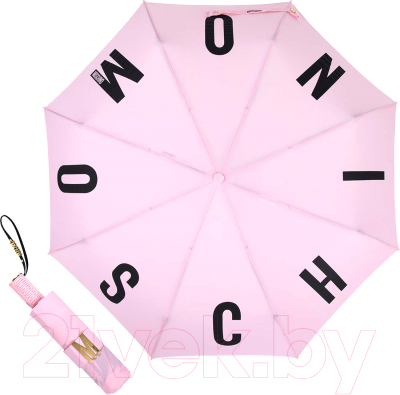 Зонт складной Moschino 8911-OCN M logo Pink