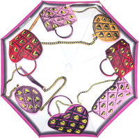 Зонт складной Moschino 8987-ОСI Bags with Hearts Cream - 