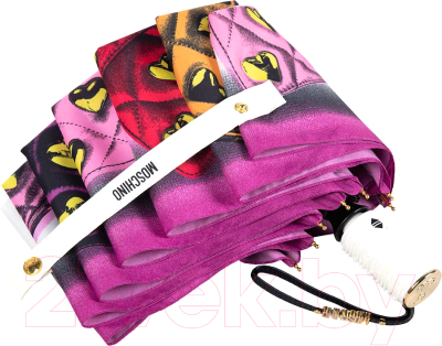 Зонт складной Moschino 8987-ОСI Bags with Hearts Cream