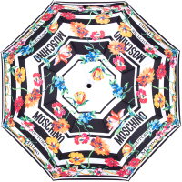 Зонт складной Moschino 8992-ОСА Couture Logo flowers Black - 