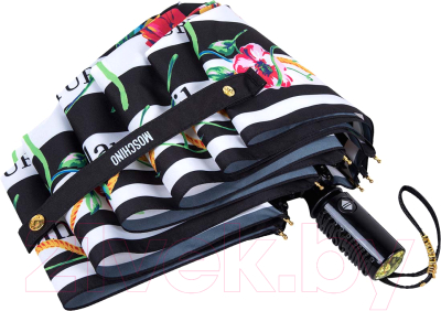 Зонт складной Moschino 8992-ОСА Couture Logo flowers Black