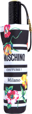 Зонт складной Moschino 8992-ОСА Couture Logo flowers Black