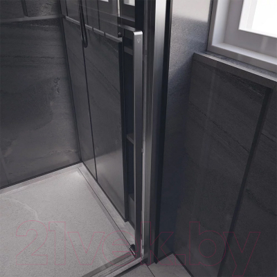 Изображение товара Душевая дверь Veconi 120x200 / PTD30-GR-120-01-C4 (стекло прозрачное/брашированный графит)