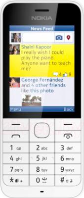 Мобильный телефон Nokia 220 Dual (белый) - вид спереди