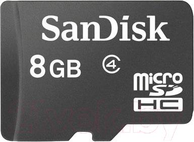 Карта памяти SanDisk microSDHC (Class 4) 8GB (SDSDQM-008G-B35) - общий вид