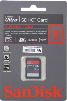 Карта памяти SanDisk Ultra SDHC (Class 10) 8GB (SDSDU-008G-U46) - общий вид
