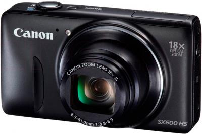 Компактный фотоаппарат Canon PowerShot SX600 HS (черный) - общий вид