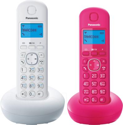 Беспроводной телефон Panasonic KX-TGB212 (белый/розовый) - общий вид