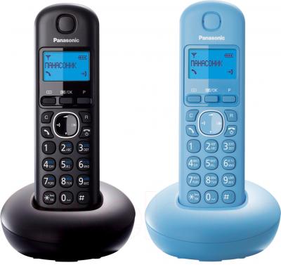 Беспроводной телефон Panasonic KX-TGB212 (черный/голубой) - общий вид