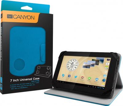 Чехол для планшета Canyon CNS-CUT7BL - упаковка и пример использования