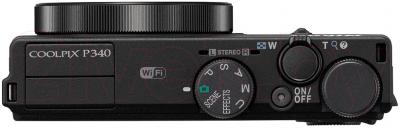 Компактный фотоаппарат Nikon Coolpix P340 (Black) - вид сверху
