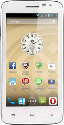 Смартфон Prestigio MultiPhone 3501 Duo (белый) - вид спереди