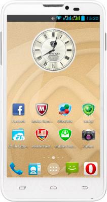 Смартфон Prestigio MultiPhone 5307 Duo (белый) - вид спереди