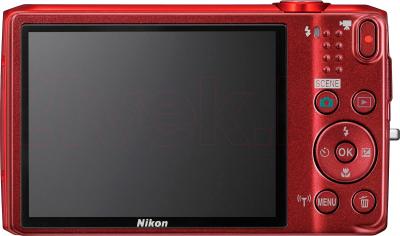 Компактный фотоаппарат Nikon Coolpix S6800 (Red) - вид сзади