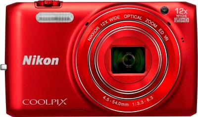 Компактный фотоаппарат Nikon Coolpix S6800 (Red) - общий вид