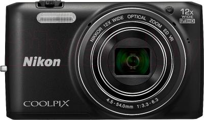 Компактный фотоаппарат Nikon Coolpix S6800 (Black) - вид спереди
