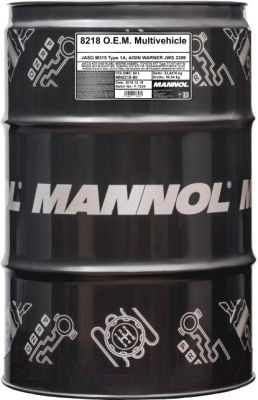 Трансмиссионное масло Mannol ATF Multivehicle OEM JWS / MN8218-60 (60л)