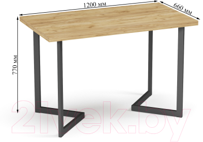 Обеденный стол Soma Miata 36 120x66 (дуб крафт золотой/черный)