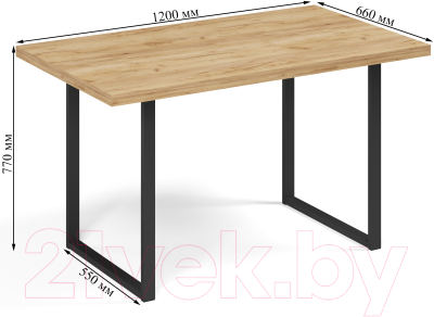 Обеденный стол Soma Tako 36 120x66 (дуб крафт золотой/черный)