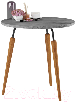 Журнальный столик Мебелик BeautyStyle 22 (орех гикори Grey/черный/бук)