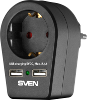 Сетевой фильтр Sven SF-S1U (1 розетка, черный) - 