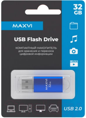 Usb flash накопитель Maxvi MP 32GB 2.0 (синий)