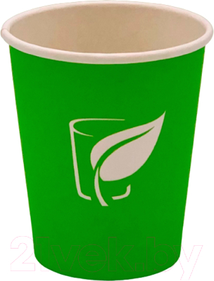 Набор бумажных стаканов Liga Pack 250мл (зеленый лого, 1000шт)