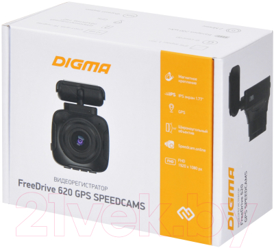 Автомобильный видеорегистратор Digma FreeDrive 620 GPS Speedcams (черный)