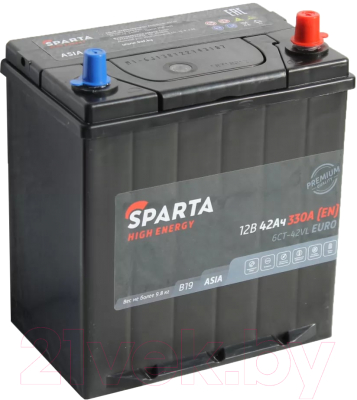 Автомобильный аккумулятор SPARTA High Energy Asia 6СТ-42 Евро 330A (42 А/ч)