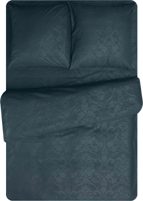 Комплект постельного белья Amore Mio Мако-сатин Royal GR Микрофибра Евро / 58242 (бирюзовый)