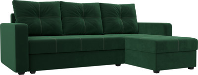 Диван угловой Лига Диванов Ливерпуль Лайт правый (велюр зеленый) - 