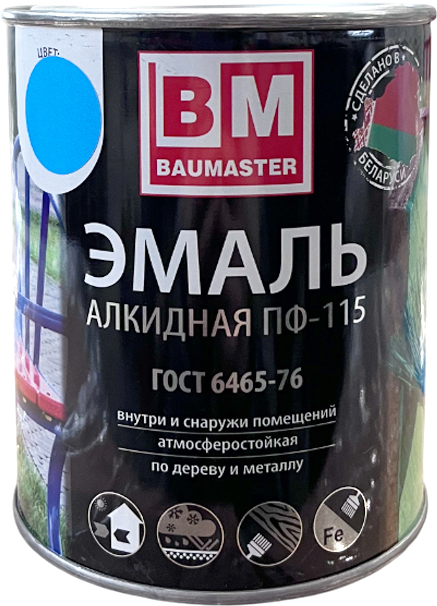 Эмаль BauMaster ПФ-115 (800г, голубой) — фото 1