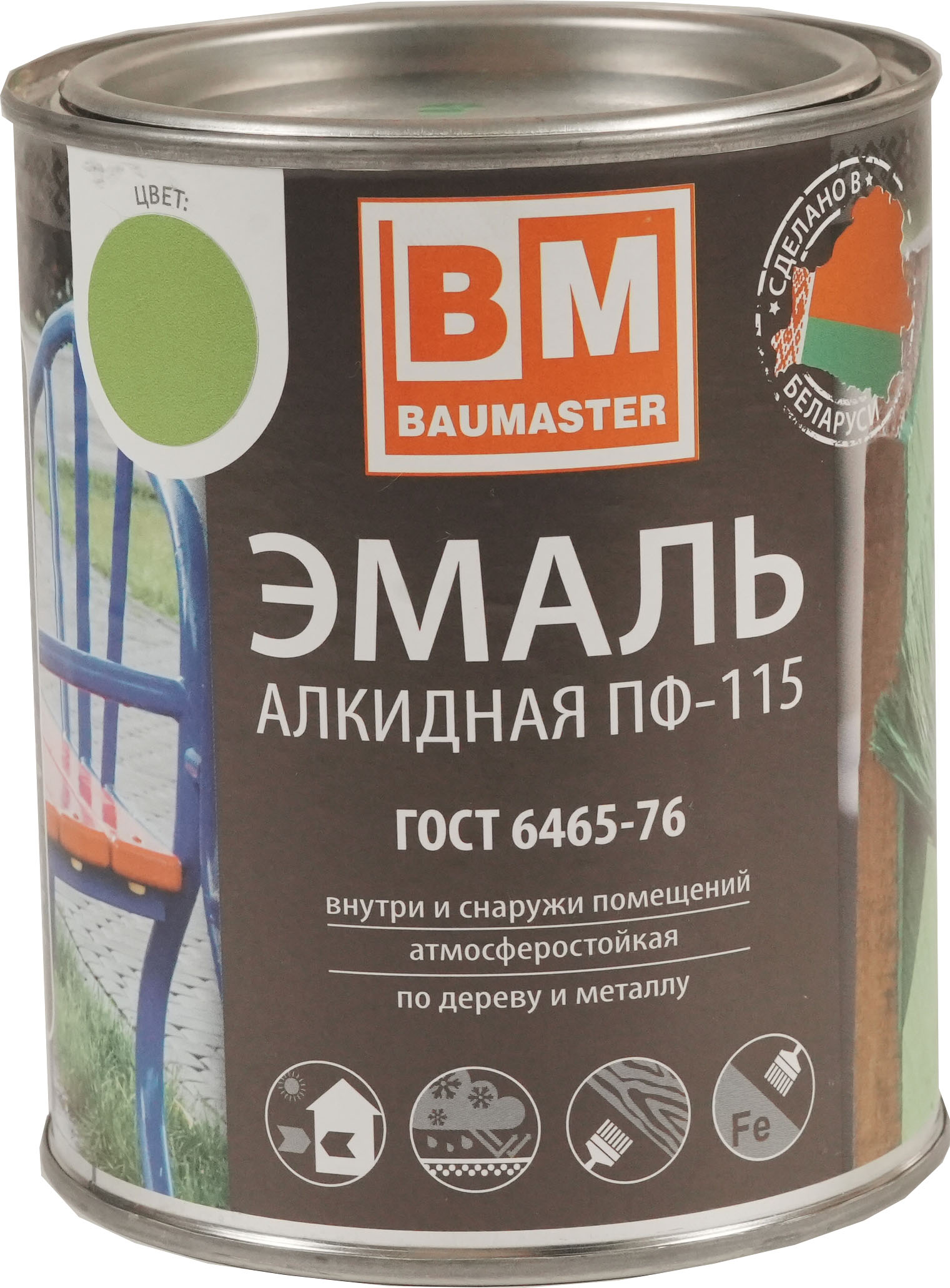Эмаль BauMaster ПФ-115 (800г, светло-зеленый)