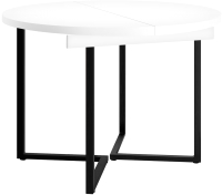 Обеденный стол Millwood Лондон D110 110-150x110x76 (белый/металл черный) - 