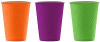 Набор бумажных стаканов Паксервис 300мл / EM90-430 (400шт, вафельный разноцветный) - 