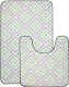 Набор ковриков для ванной и туалета Вилина Ромбы / 7060-22003 (50x85, 50x52, серый/зеленый) - 